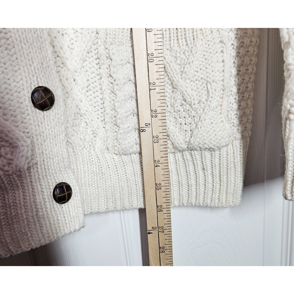 Blarney Woollen Mills Ireland 100% Merino Wool Fisherman Cardigan Sweater M NWT - Picture 8 of 9
